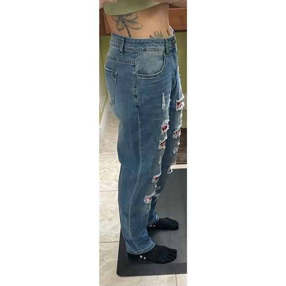 Alabama fans size 8 jeans the brand is jeanswear distressed patches - Picture 5 of 7
